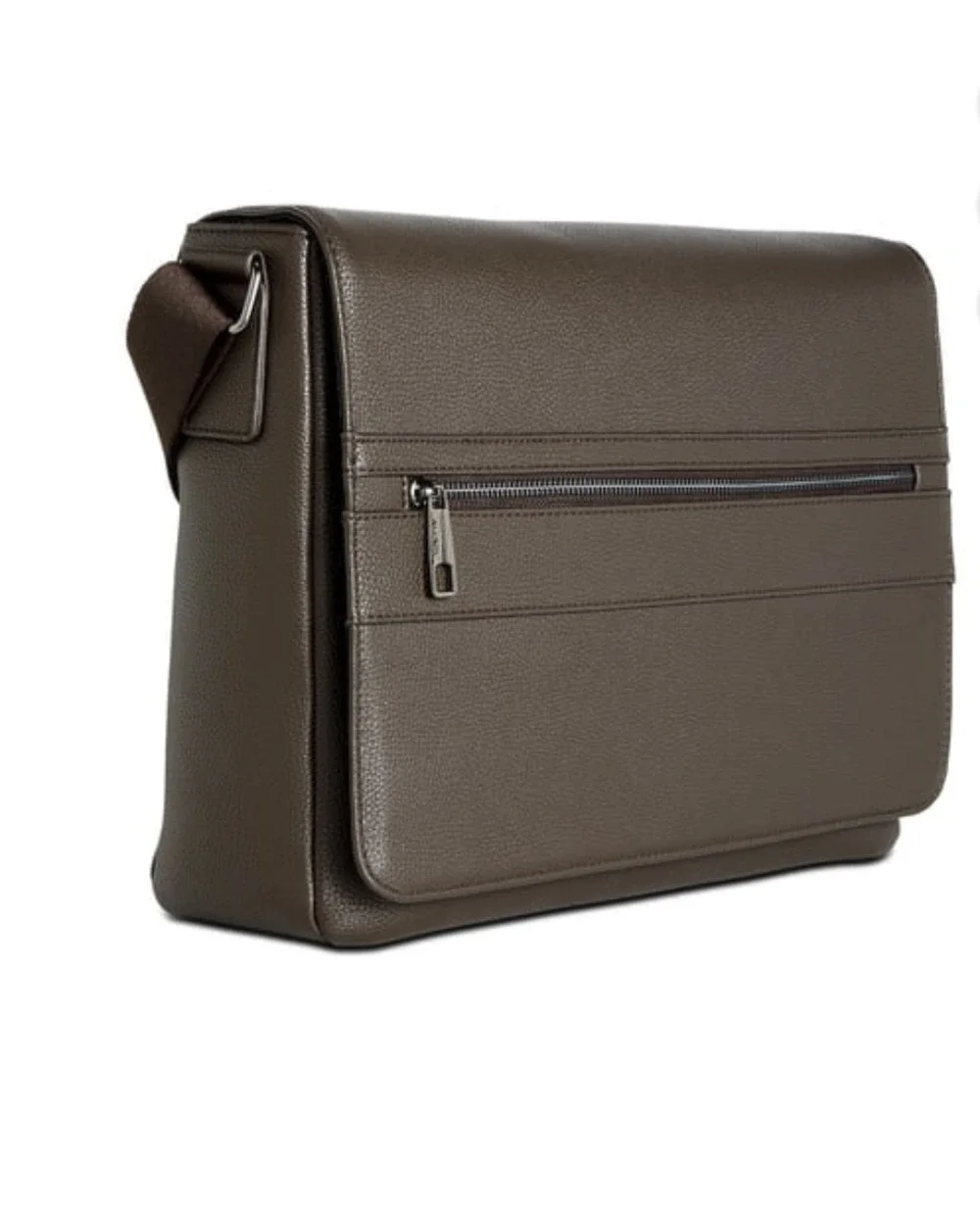 Alfani Men Faux Leather Laptop Messenger Bag Brown One Size